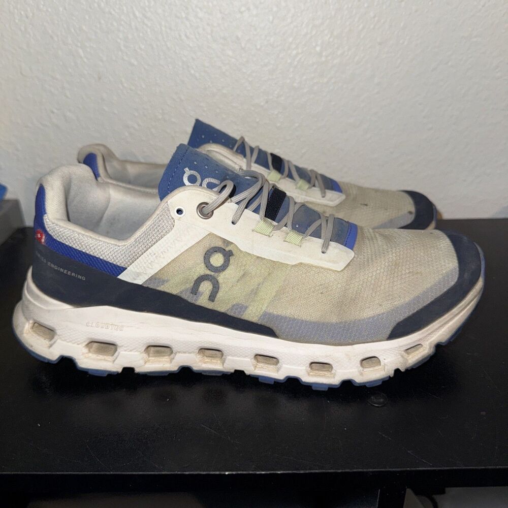 Size 9.5 - On Cloudvista Mens Frost/Ink Blue White Trail Running Sneakers Shoes